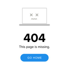 Modern vector illustration of 404 error page template for website. Page not found Error 404 - obrazy, fototapety, plakaty