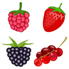 Berries, raspberries, strawberries, blackberries, currants