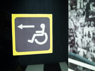 Sign sign for disabled on a black background