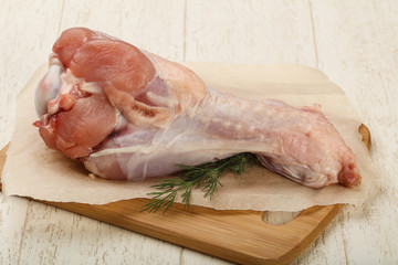 Raw turkey leg