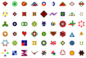 A set of logos, icons and graphical elements