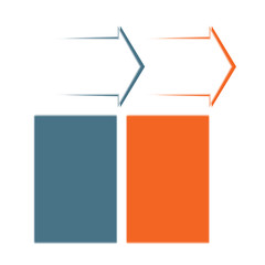 Timeline infographic 2 color arrows