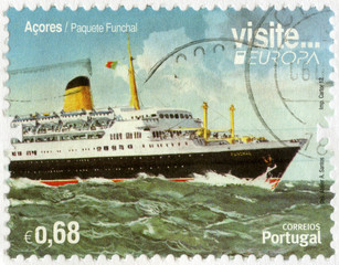 PORTUGAL - 2012: shows Funchal is a Portuguese passenger and cruise liner, Europe 2012, Visit Azores