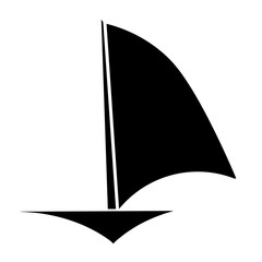 sailboat black silhouette vector 