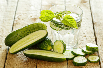 Detox water with cucumber
