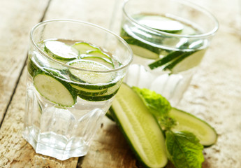 Detox water with cucumber