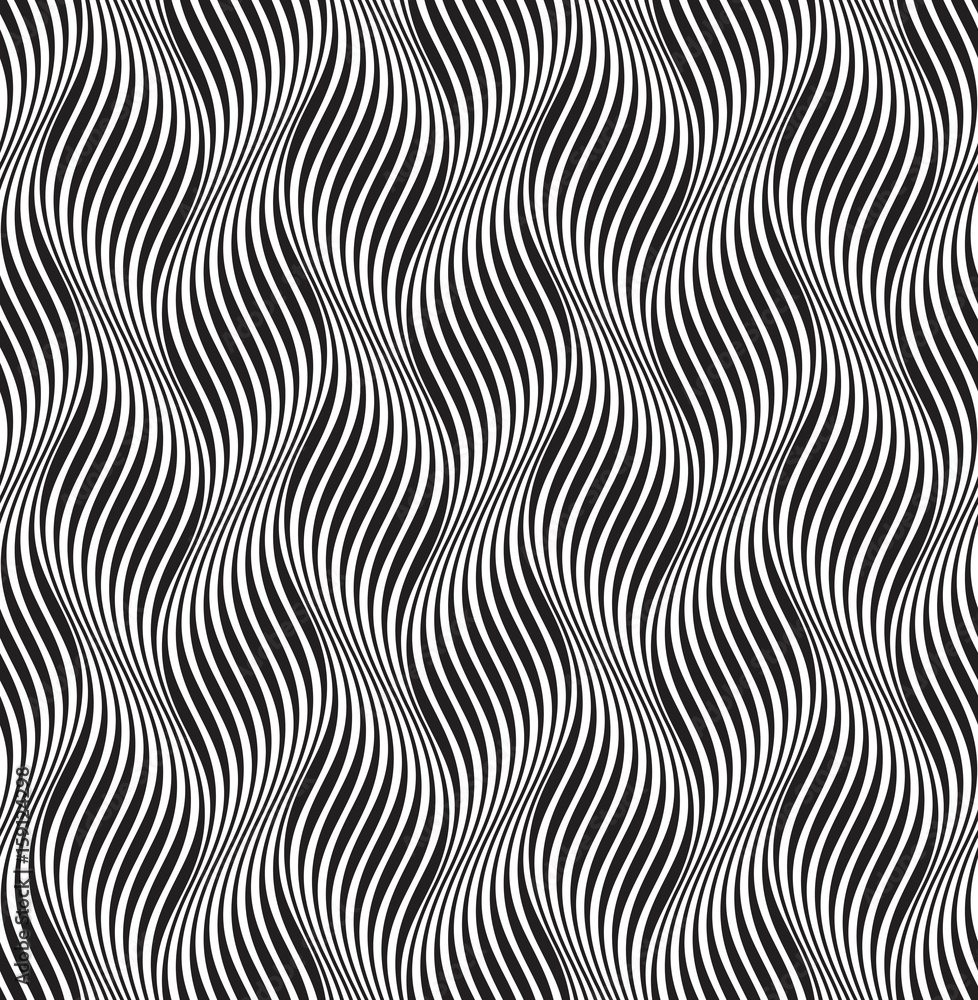 Wall mural vector seamless pattern. modern stylish texture. monochrome geometric pattern with wavy lines.
