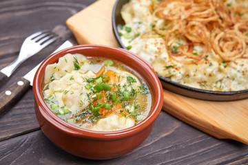 soup with dumplings