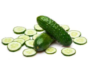 Fresh green cucumbers