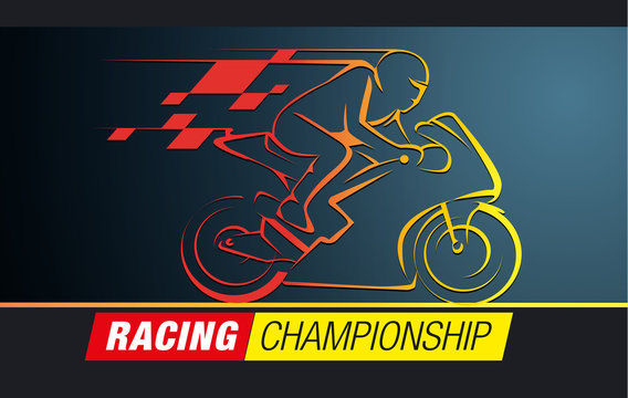Vector abstract, racing championship logo event