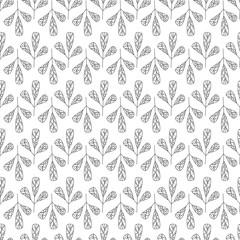 Seamless pattern leaves vector illustration nature design floral summer plant textile