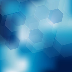 Fototapeta na wymiar Abstract digital hexagon on blue background
