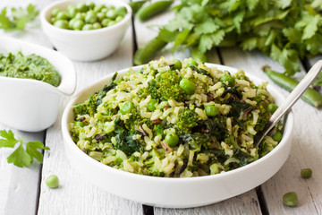 veggie rice with green vegetables