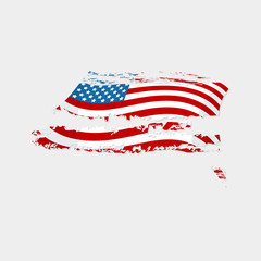illustration of Grungy American Flag Banner for Independence Day