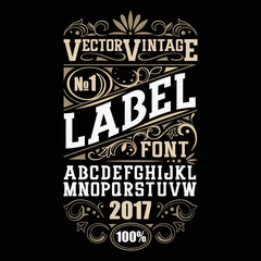 Zelfklevend Fotobehang Vector vintage label font. Whiskey label style. © evgeny