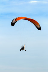 Paramotor on the sky