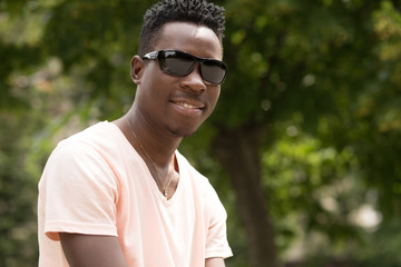 Stylish african american man in sunglasses