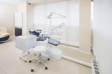 dental clinic interior with modern dentistry equipment