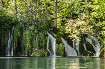 waterfall's and water strem at Plitvice lakes park