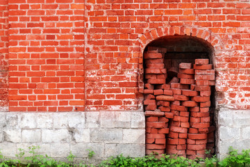 Bricked up window in a wall
