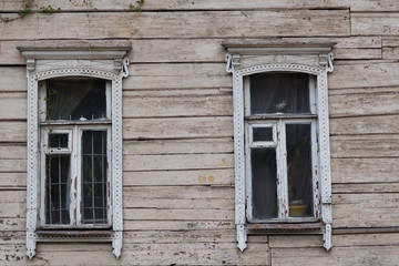 Fototapeta na wymiar window in a russian village