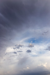 beautiful sky with clouds in the evening