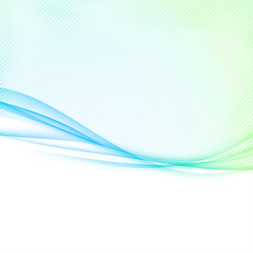 Bright green to blue colorful abstract modernistic border layout. Graphic speed swoosh line design modern background
