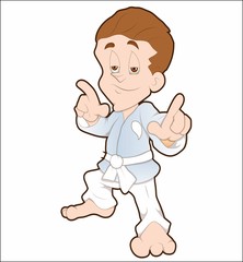 Cartoon male karate