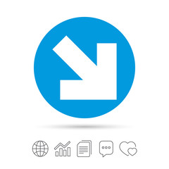 Arrow sign icon. Next button. Navigation symbol.