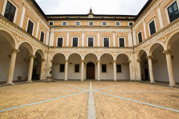 Fototapeta na wymiar View of medieval castle in Urbino, Italy