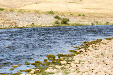 mountain river with stones