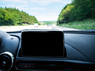 Fototapeta na wymiar Car Interior with Navigation system