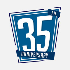 35 years anniversary design template. Vector and illustration.
