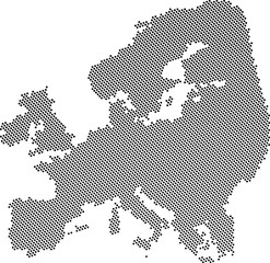 Gray abstract Europe map.