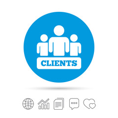 Clients sign icon. Group of people symbol.