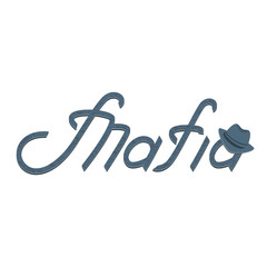 Mafia handwriting. Text with a texture. Men's Hat