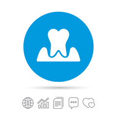 Parodontosis tooth sign icon. Dental care symbol.
