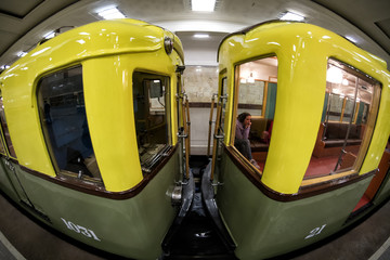 Moscow's subway retro train of 1934. June 10, 2017. Moscow. Russia