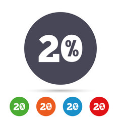 20 percent discount sign icon. Sale symbol.