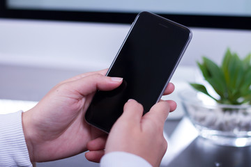 Woman using smart phone