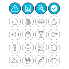 Food and Drinks icon. Beer, coffee and cocktail.