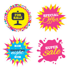 For sale sign icon. Real estate selling.