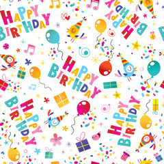 Happy birthday wrapping paper seamless pattern