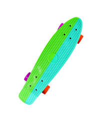 Two-color skateboard isolated on white background