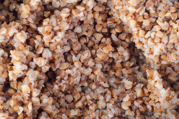 The texture of boiled buckwheat porridge