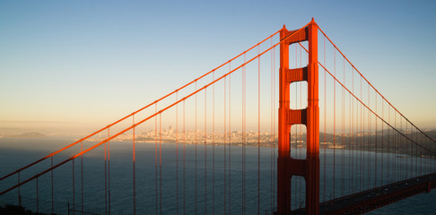 Panoramic Golden Gate Bridge San Francisco Marin County Headlands