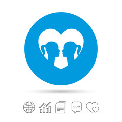 Lesbian couple sign icon. Woman love woman.