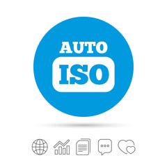 ISO Auto photo camera sign icon. Settings symbol.