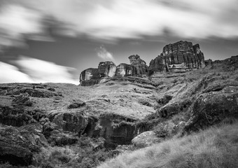 Rock formations of the Drakensberge at the Mkhomazi Wilderness area