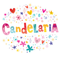 Fototapeta na wymiar Candelaria girls name decorative lettering type design